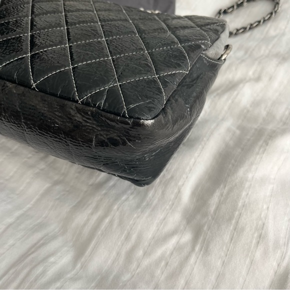 Chanel Vinyl Quilted Jumbo Melrose Degrade Flap Bag - Picture 10 of 16